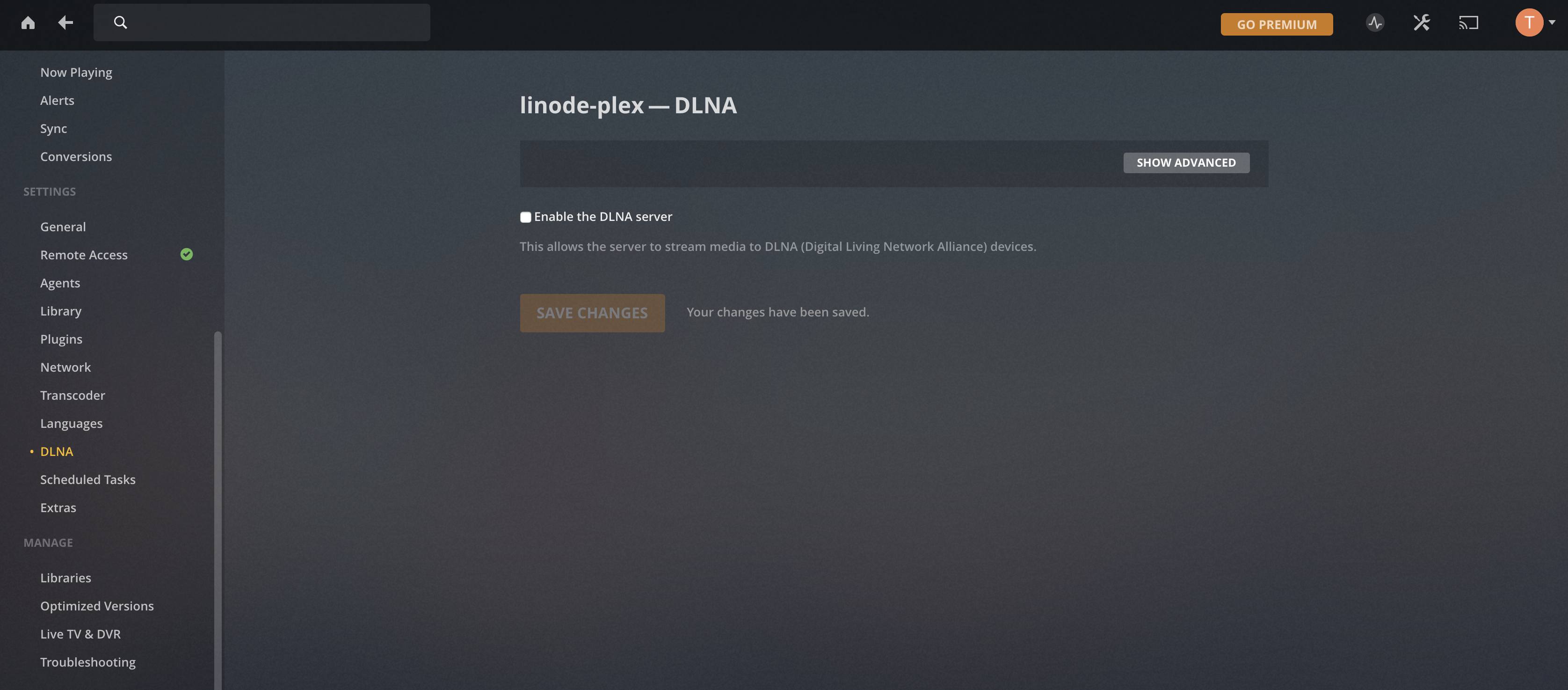 Disable DLNA